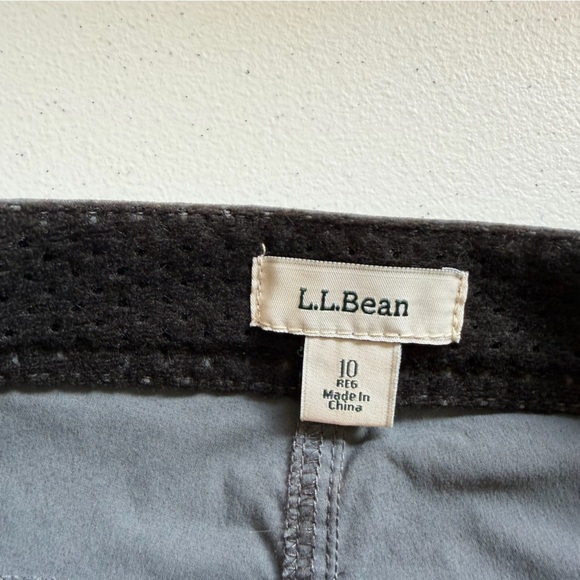 LL Bean Trek Trail Shorts Gray Womens Mid Rise Bermuda Hiking Camping size 10 - Picture 7 of 12